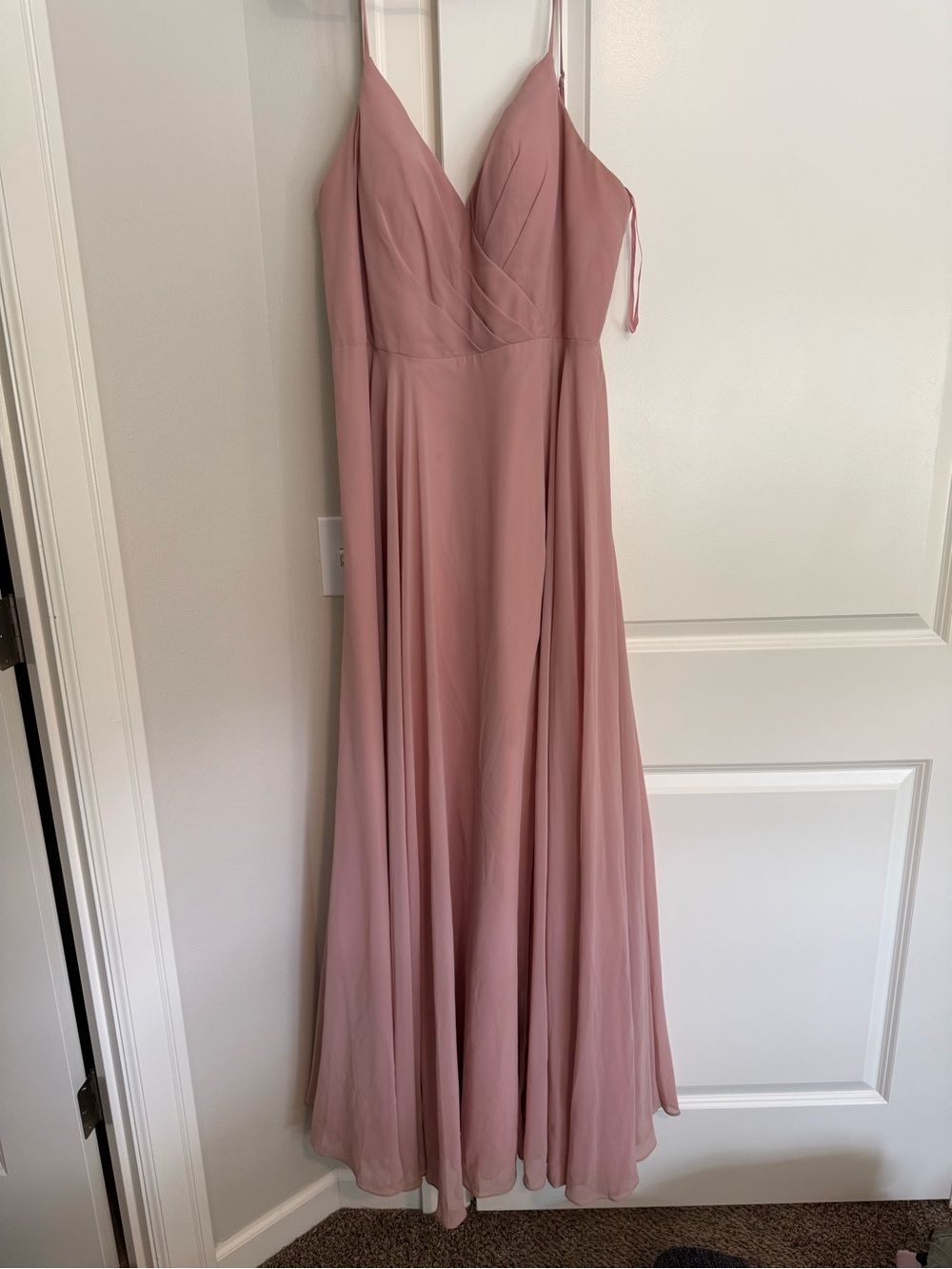 Blush Pink Spaghetti Strap Maxi Dress